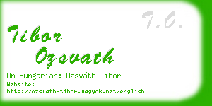 tibor ozsvath business card